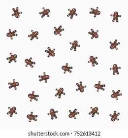 gingerman pattern on white background. flat design style. vector background design.