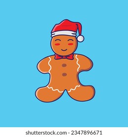 gingger bread man with red hat