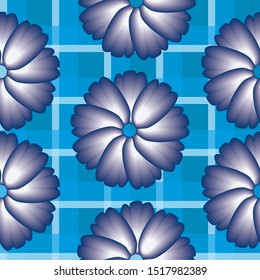 Gingham background with floral motifs. Floral background able to print.