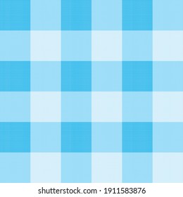 Gingham blue checkered seamless pattern. Plaid repeat design background. EPS10 vector illustration, CMYK redy to print.