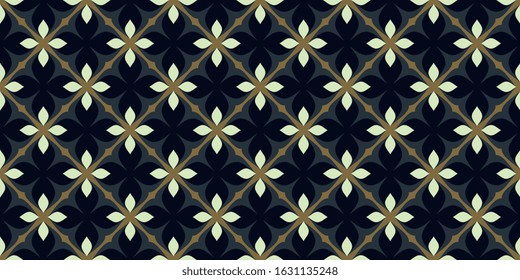 Gingham check freeform pattern oriental mosaic simple geo flower motif for apparel textile, man shirt, ladies dress fabric, interior wallpaper, wrapping cloth. Bamboo cane trellis allover print block.