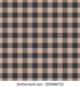 Gingham check pattern in brown beige and grey for autumn winter. Seamless dark check vector for dress, jacket, trousers, skirt, shirt, other modern womenswear and menswear fashion textile print.