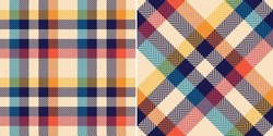 Gingham Check Plaid Pattern For Autumn, Summer, Spring. Seamless Colorful Herringbone Textured Vichy Tartan Vector Graphic For Scarf, Dress, Flannel Shirt, Skirt, Other Modern Fashion Fabric Design.