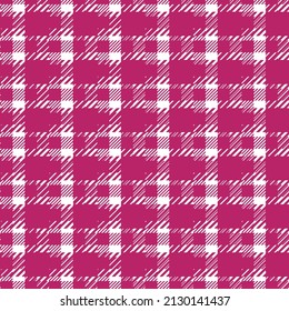 Patrón de plaid de Gingham para otoño, verano, primavera. Hueso de arenque magenta sin fisuras de textura de vectores de escote vichy para pañuelo, vestido, camisa de franela, falda, otro diseño moderno de tela de moda.