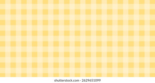 Gingham padrão xadrez xadrez em amarelo suave para toalha de mesa, papel de presente, guardanapo, cobertor, cachecol. Luz contínua monocromática pequena vichy tartan verificar vetor para primavera moderna moda verão impressão têxtil.