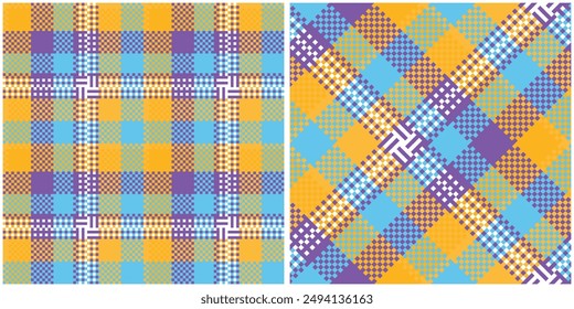 Gingham check plaid pattern for tablecloth, gift paper, napkin, blanket, scarf. Tartan Pattern Seamless. Scottish Tartan Pattern Flannel Shirt check vector for modern spring summer fashion textile