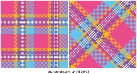 Gingham check plaid pattern for tablecloth, gift paper, napkin, blanket, scarf. Tartan Pattern Seamless. Scottish Tartan Pattern Flannel Shirt check vector for modern spring summer fashion textile