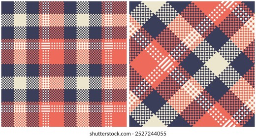 Gingham check plaid pattern for tablecloth, gift paper, napkin, blanket, scarf. Tartan Pattern Seamless. Scottish Tartan Pattern Flannel Shirt check vector for modern spring summer fashion textile