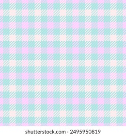 Gingham check textile tartan, bedroom plaid texture fabric. Shirt pattern seamless background vector in light and lavender blush color.