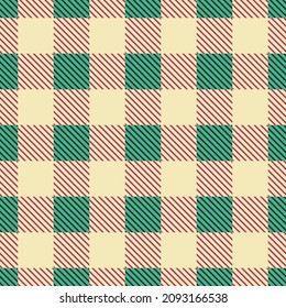 Gingham christmas pattern checkered plaids for Easter holiday, tablecloth, dress, fabric textile design. Vichy tartan seamless backgrounds with cute flowers. Vector