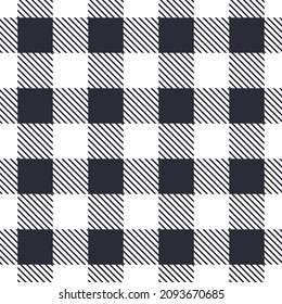 Gingham christmas pattern checkered plaids black white color for t-shirt, Easter holiday, tablecloth, dress, fabric textile design. Vichy tartan seamless backgrounds with cute flowers. Vector