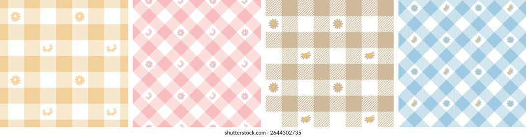 Gingham design seamless pattern tartan plaid for dress check,flannel skirt, tablecloth other modern and fashion print.