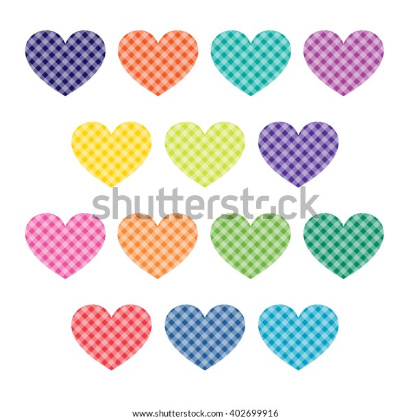 Gingham Hearts Clipart Stock Vector (Royalty Free) 402699916 | Shutterstock