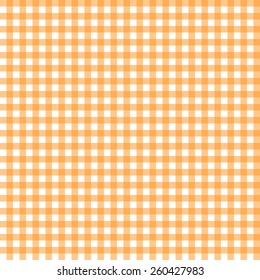 Gingham orange square pattern seamless  background vector.