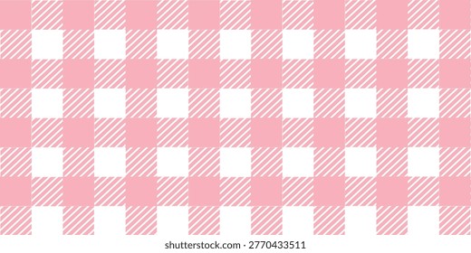Gingham pattern background. Retro tablecloth texture. Abstract color full of Scott pattern. Pastel gingham seamless background for print on fabric. Vector art.