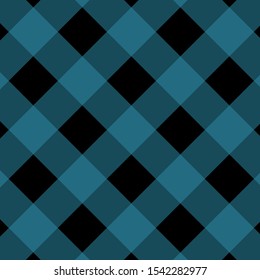 Gingham pattern black and blue. Texture from squares for - plaid, tablecloths, clothes, shirts, dresses, paper, bedding, blankets, quilts and other textile products. Vector illustration EPS 10