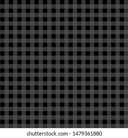Gingham pattern black. Texture from squares for - plaid, tablecloths, clothes, shirts, dresses, paper, bedding, blankets, quilts and other textile products. Vector illustration EPS 10