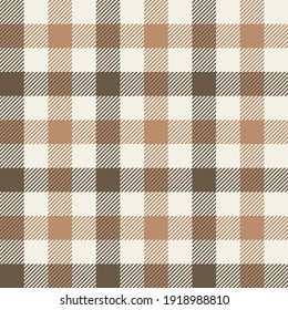 Patrón de Gingham en marrón y beige. Vichy comprueban sin fisuras el fondo del arte estriado gráfico para la camisa, el mantel, la chaqueta, otros modernos diseños de tela de moda diaria casual de primavera verano otoño.