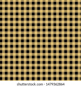 Gingham pattern brown and black. Texture from squares for - plaid, tablecloths, clothes, shirts, dresses, paper, bedding, blankets, quilts and other textile products. Vector illustration EPS 10