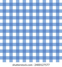 Gingham pattern design. plan checked in blue, white. Seamless pastel backgrounds for tablecloth, dress, skirt, napkin, Easter textile design