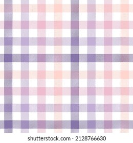 Gingham pattern in gradient lilac, pink, purple, white. Multicolored pastel tartan check plaid for tablecloth, picnic blanket, oilcloth, scarf, other modern spring summer fashion fabric design.