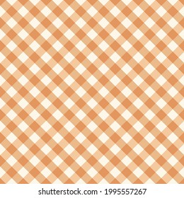 Patrón de Gingham. Patrón de cuadros de color naranja en tonos pastel para manteles, faldas, servilletas, panal y más