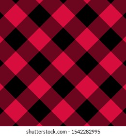 Gingham pattern red and black. Texture from squares for - plaid, tablecloths, clothes, shirts, dresses, paper, bedding, blankets, quilts and other textile products. Vector illustration EPS 10
