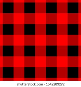 Gingham pattern red and black. Texture from squares for - plaid, tablecloths, clothes, shirts, dresses, paper, bedding, blankets, quilts and other textile products. Vector illustration EPS 10
