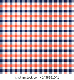 Gingham pattern red and blue. Texture from rhombus/squares for - plaid, tablecloths, clothes, shirts, dresses, paper, bedding, blankets, quilts and other textile products. Vector illustration EPS 10