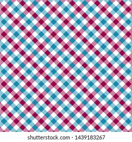 Gingham pattern red and blue. Texture from rhombus/squares for - plaid, tablecloths, clothes, shirts, dresses, paper, bedding, blankets, quilts and other textile products. Vector illustration EPS 10