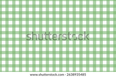 Gingham pattern seamless. Green white plaid. Vector repeat for print, textile, tartan, table, cloth, wrap, gift, shirt, dress, home. Simple retro square line.