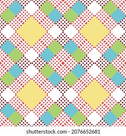 Gingham pattern  seamless patterns. Abstract geometric backgrounds. Traditional classic Gingham tablecloth pattern. dress, skirt, napkin, or other Easter holiday textile design.Vector.