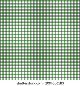 Patrón de Gingham sin fisuras Plaid repetidor vector en verde y blanco. Diseño para impresión, tartán, envoltura de regalo, textiles, fondo a cuadros para manteles