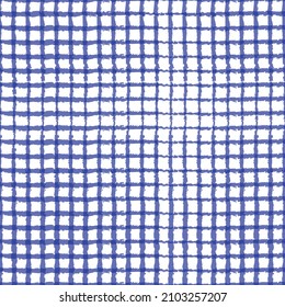 Gingham pattern seamless Plaid repeat vector in blue and white. Design for print, tartan, gift wrap, textiles, checkered background for tablecloth