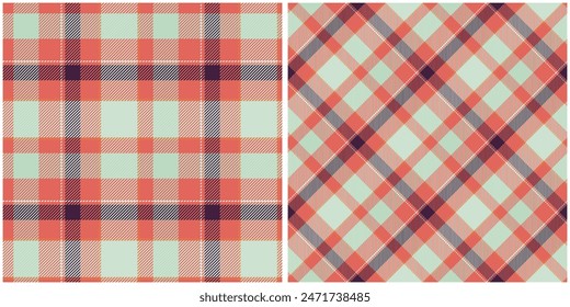 Gingham pattern set. Tartan checked plaids in Bright colors Seamless pastel vichy backgrounds for tablecloth, dress, skirt, napkin, or other Easter holiday textile design.