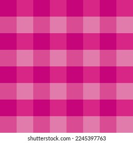 Gingham pattern set. Tartan in pink, viva magenta , white. Seamless pastel backgrounds for tablecloth, dress, skirt, napkin, wrapping paper or other textile design.