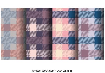Gingham pattern set textured. vector illustration