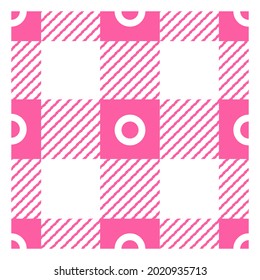 Gingham pattern. Tartan checked plaids. Seamless pastel vichy backgrounds for tablecloth, dress, skirt, napkin, or other Easter holiday textile design.