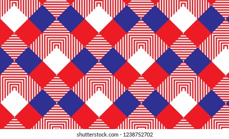 Gingham pattern. Texture from rhombus/squares for - plaid, tablecloths, clothes, shirts, bedding, blankets, quilts and other textile products. Vector illustration.

