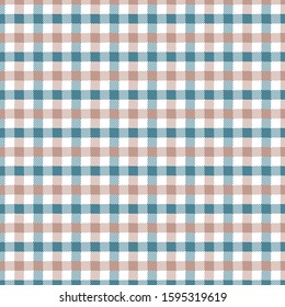 Gingham pattern. Texture from squares for - plaid, tablecloths, clothes, shirts, dresses, paper, bedding, blankets, quilts and other textile products. Vector illustration EPS 10
