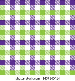 Gingham pattern Violet and Green. Texture from for - plaid, tablecloths, clothes, shirts, dresses, paper, bedding, blankets, quilts and other textile products. Vector illustration EPS 10