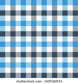 Gingham patternblack and blue. Texture from rhombus/squares for - plaid, tablecloths, clothes, shirts, dresses, paper, bedding, blankets, quilts and other textile products. Vector illustration EPS 10