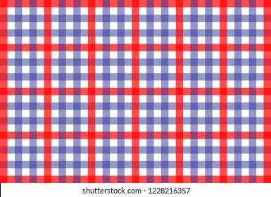 Gingham pattern.Red-Blue texture for textile products-shirt, plaid, tablecloths.Vector illustration.EPS-10.