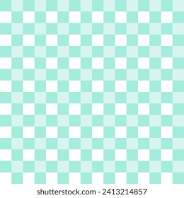 Gingham patterns in light green and white. Seamless Scottish tartan vichy textured check plaid for dress, shirt, tablecloth, gift wrapping, or other modern Valentines Day holiday print.