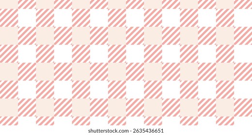 Gingham patterns in pink, green, beige, white. Spring summer light pastel seamless Scottish tartan vichy textured check plaids for dress, shirt, tablecloth, or other modern Easter holiday print.