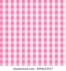 Patrón rosa de Gingham sin costuras. Ilustración vectorial 