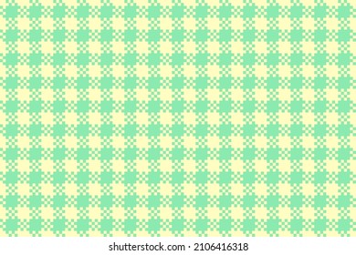 Gingham pixel vector design in pastel green and yellow. Vichy check plaid seamless pattern for wrapping, packaging, tablecloth, fabric design. Easter holiday textile example