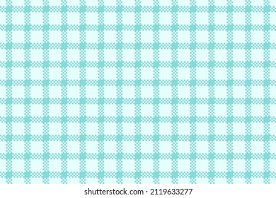 Gingham Pixel Vector Design In Pastel Blue Colors. Vichy Check Plaid Seamless Pattern For Wrapping, Packaging, Tablecloth, Fabric Design. Easter Holiday Textile Example