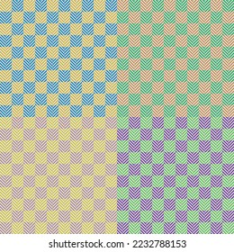 Gingham, plaid and tartan seamless pattern. Seamless colorful herringbone and V-shaped weaving pattern vector graphic for scarf, dress, flannel shirt, skirt and garment design. Vector.