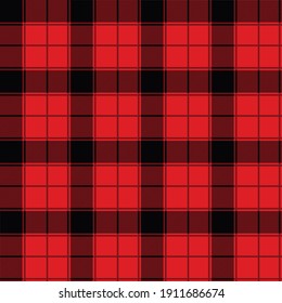 Gingham red checkered seamless pattern. Plaid repeat design background. EPS10 vector illustration, CMYK redy to print.